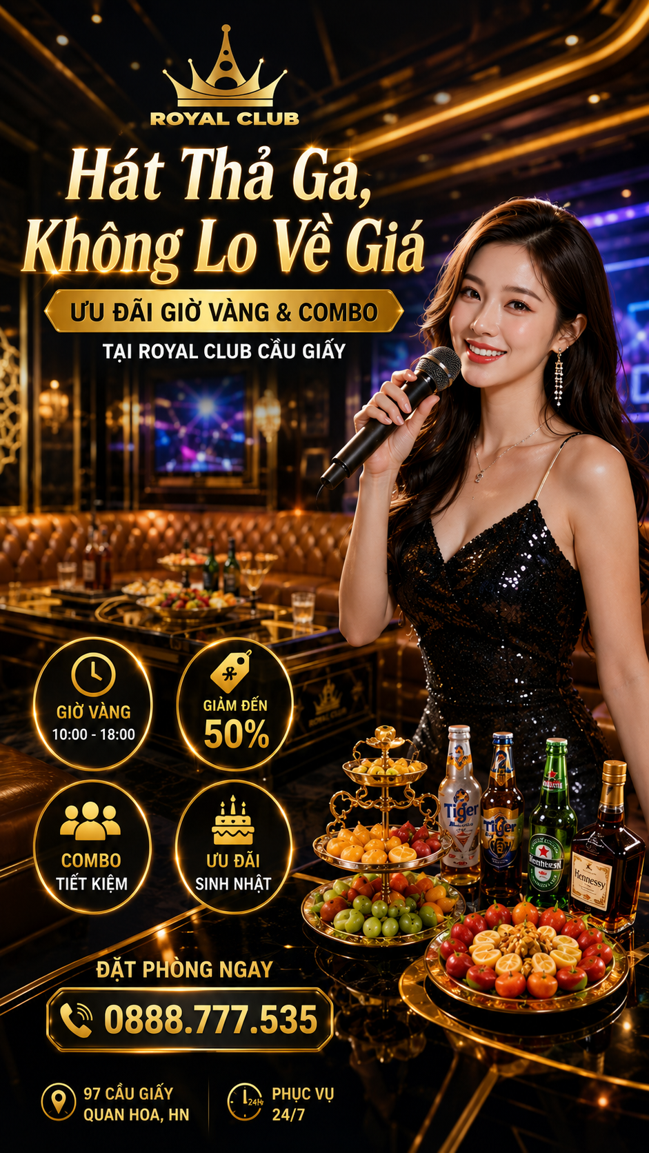 Ưu Đãi Giờ Vàng & Combo Tại Royal Club Cầu Giấy